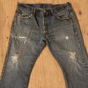 Vintage Levi 501 Jeans-Natural Distress Denim-Vintage Denim